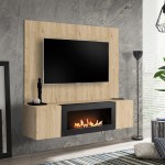 FLY B-K wall unit with a bio fireplace, Hickory Jackson