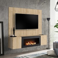 FLY B-K wall unit with a bio fireplace, Hickory Jackson