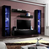 FLY A2 wall unit, black gloss