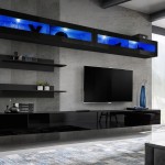 FLY I2 wall unit, black gloss