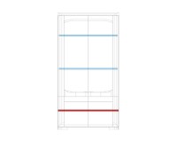 ויטרינה כפולה RIVA עם תאורה, 101x45x193 ס