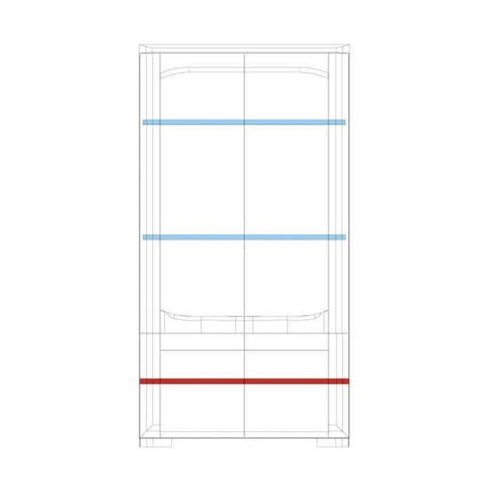 ויטרינה כפולה RIVA עם תאורה, 101x45x193 ס