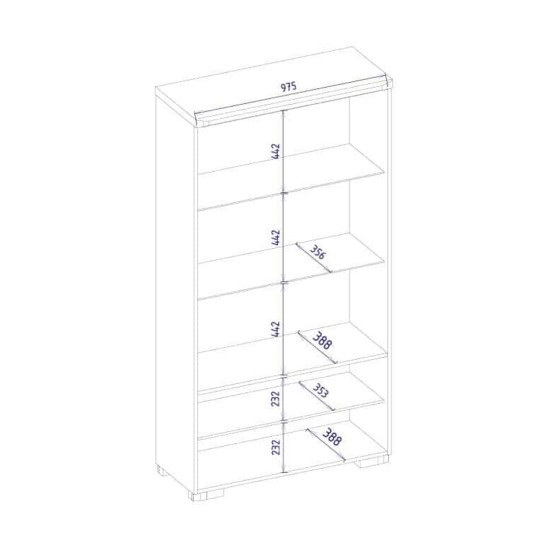 ויטרינה כפולה RIVA עם תאורה, 101x45x193 ס