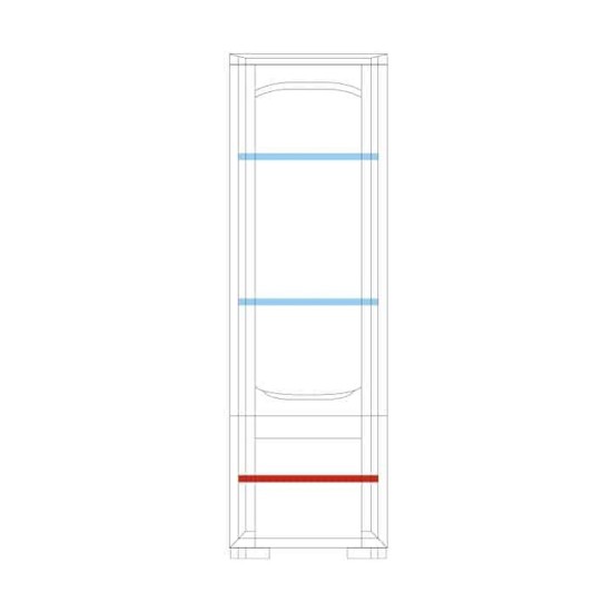 ויטרינה בודדת שמאלית RIVA עם תאורה, 61x45x193 ס