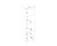 ויטרינה בודדת שמאלית RIVA עם תאורה, 61x45x193 ס