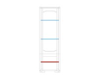ויטרינה בודדת ימנית RIVA עם תאורה, 61x45x193 ס