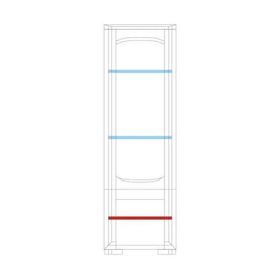 ויטרינה בודדת ימנית RIVA עם תאורה, 61x45x193 ס