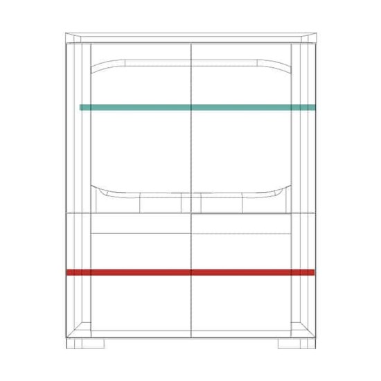 ארון עם בר RIVA עם תאורה, 101x45x128 ס