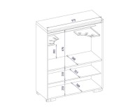 ארון עם בר RIVA עם תאורה, 101x45x128 ס