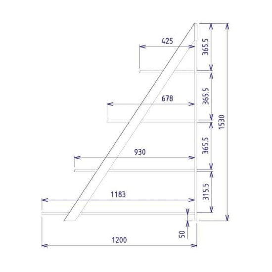 כוננית פתוחה PIK II, 120 ס