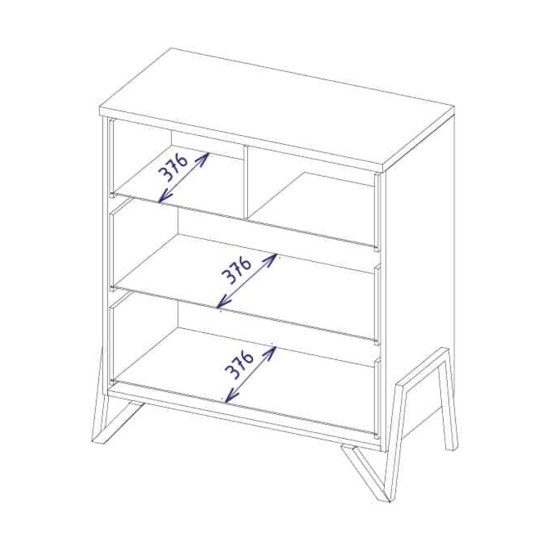 שידה PIK עם שלוש מגירות, 100 ס