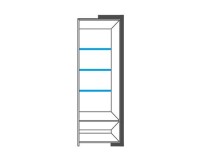 CORINO single display cabinet, right, 68 cm