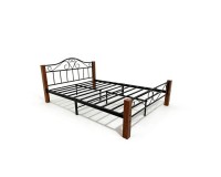 Metal bed 2508 with a patterned headboard