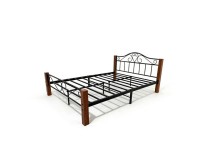 Metal bed 2508 with a patterned headboard
