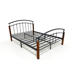מיטת מתכת 2509 עם עמודי עץ, 140x190 מיטת מתכת 2509 עם עמודי עץ, 140x190