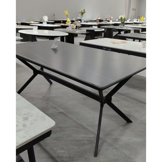 Dining set: T-65 ceramic table 120x70 and four upholstered chairs
