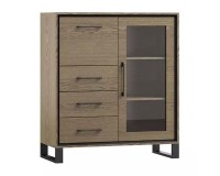 MADOX bar cabinet with a glazed section, 105 cm