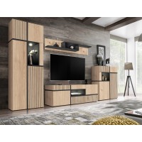 CROSS wall unit 310 cm with LED lighting, Hickory Jackson