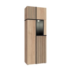 CROSS tall display cabinet 70 cm with LED lighting, Hickory Jackson CROSS tall display cabinet 70 cm with LED lighting, Hickory Jackson