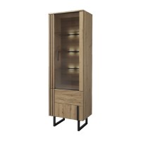 GINTARO single display cabinet with lighting, left, 67 cm