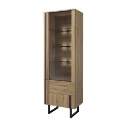 GINTARO single display cabinet with lighting, left, 67 cm