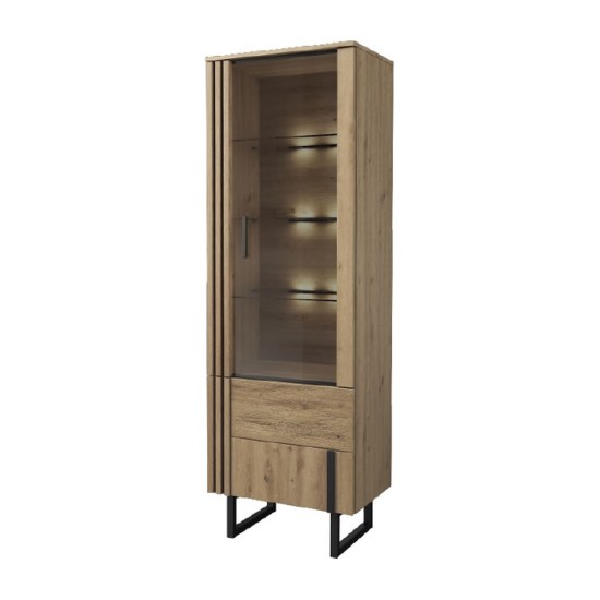 GINTARO single display cabinet with lighting, left, 67 cm