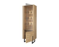 GINTARO single display cabinet with lighting, left, 67 cm
