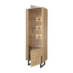 GINTARO single display cabinet with lighting, left, 67 cm