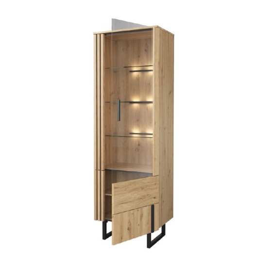 GINTARO single display cabinet with lighting, left, 67 cm