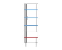 GINTARO single display cabinet with lighting, left, 67 cm