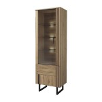 GINTARO single display cabinet with lighting, right, 67 cm