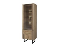 GINTARO single display cabinet with lighting, right, 67 cm