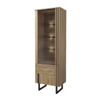 GINTARO single display cabinet with lighting, right, 67 cm