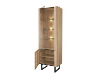 GINTARO single display cabinet with lighting, right, 67 cm