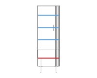 GINTARO single display cabinet with lighting, right, 67 cm