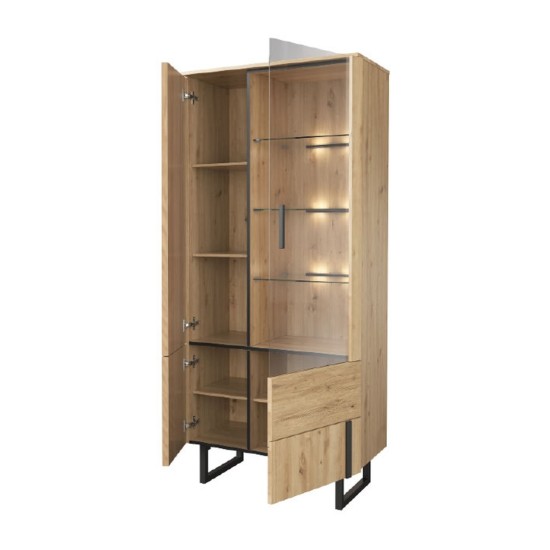 GINTARO dual display cabinet with lighting, left, 91 cm