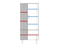 GINTARO dual display cabinet with lighting, left, 91 cm