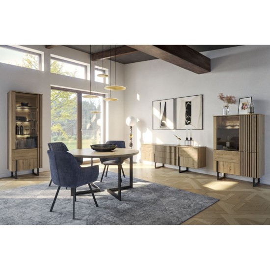 GINTARO dual display cabinet with lighting, left, 91 cm