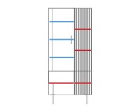GINTARO dual display cabinet with lighting, right, 91 cm