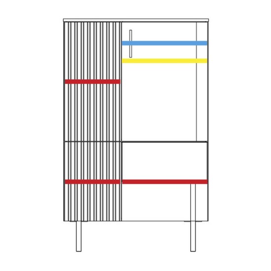 GINTARO bar cabinet with lighting, left, 91 cm GINTARO bar cabinet with lighting, left, 91 cm