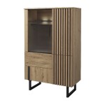 GINTARO bar cabinet with lighting, right, 91 cm