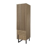 GINTARO narrow wardrobe module with a slatted front, left, 56 cm