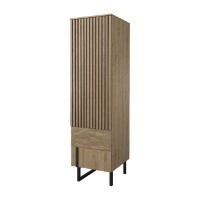 GINTARO narrow wardrobe module with a slatted front, left, 56 cm
