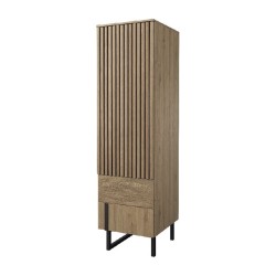 GINTARO narrow wardrobe module with a slatted front, left, 56 cm
