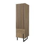 GINTARO narrow wardrobe module with a slatted front, right, 56 cm