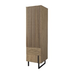 GINTARO narrow wardrobe module with a slatted front, right, 56 cm