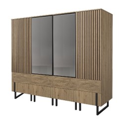 ארון GINTARO עם שתי דלתות מראה ומגירות, 220 ס