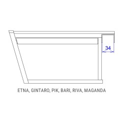 שידת לילה תלויה GINTARO עם מגירה ומנורה, שמאלית שידת לילה תלויה GINTARO עם מגירה ומנורה, שמאלית