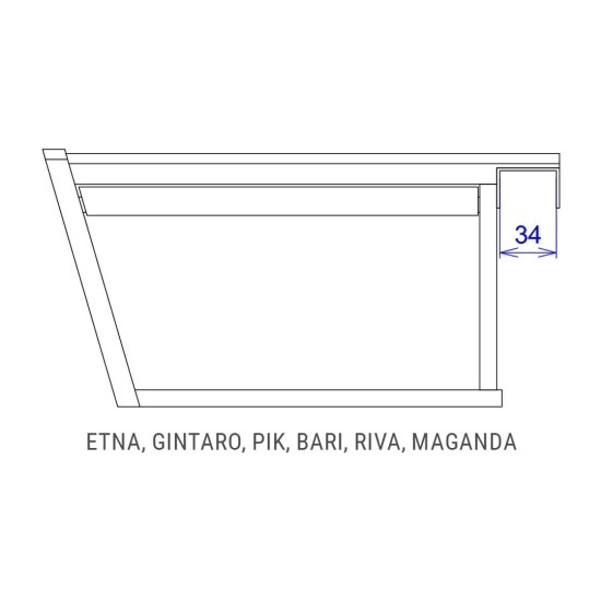 שידת לילה תלויה GINTARO עם מגירה ומנורה, שמאלית