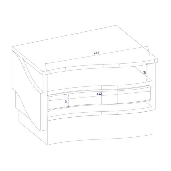 DIUNA bedside table, left, 57 cm